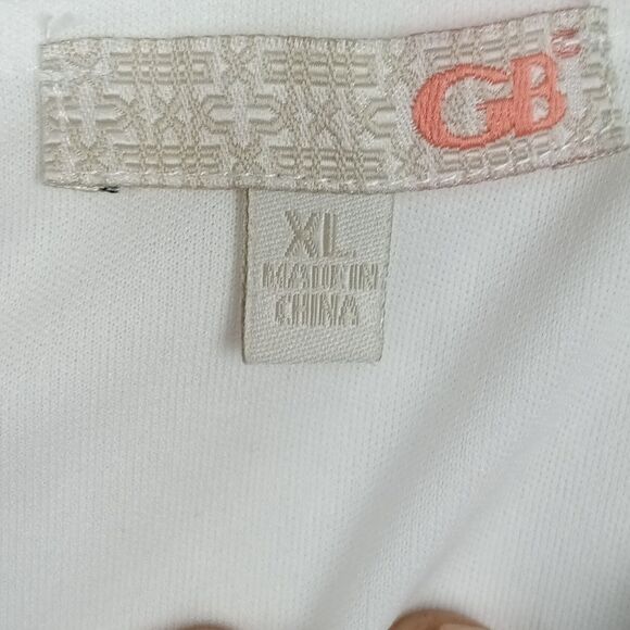 Gianni Bini White Ruffled Tiered  With Gold Polka Dots Top sz XL Boho Babydoll - Picture 11 of 11